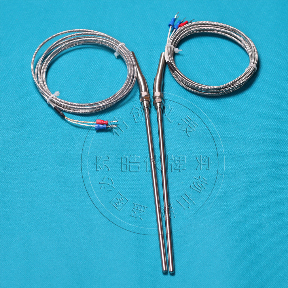 温度传感器热电阻PT100仿进口杆式四氟镀锡防水型