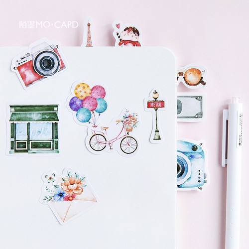 Mojie Box Sticker - One Person's Travel Notebook Album Decor Sticker Sealing Sticker DIY Sticker 46 Pcs