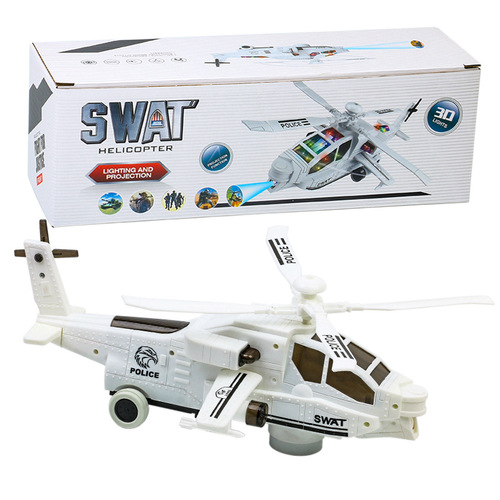 New hot selling electric rotating flashing universal wheel projection helicopter toy airplane for boys and children