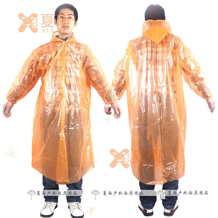 Qiahang venta al por mayor botón extra grueso 6 seda desechable impermeable transparente viaje montañismo ciclismo engrosado poncho impermeable