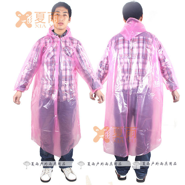 Qiahang venta al por mayor botón extra grueso 6 seda desechable impermeable transparente viaje montañismo ciclismo engrosado poncho impermeable