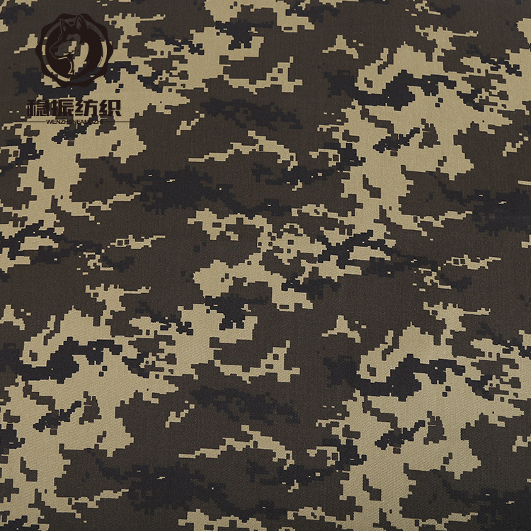 厂家直供夏季涤棉混纺jun绿数码薄纱卡迷彩布面料现货批发