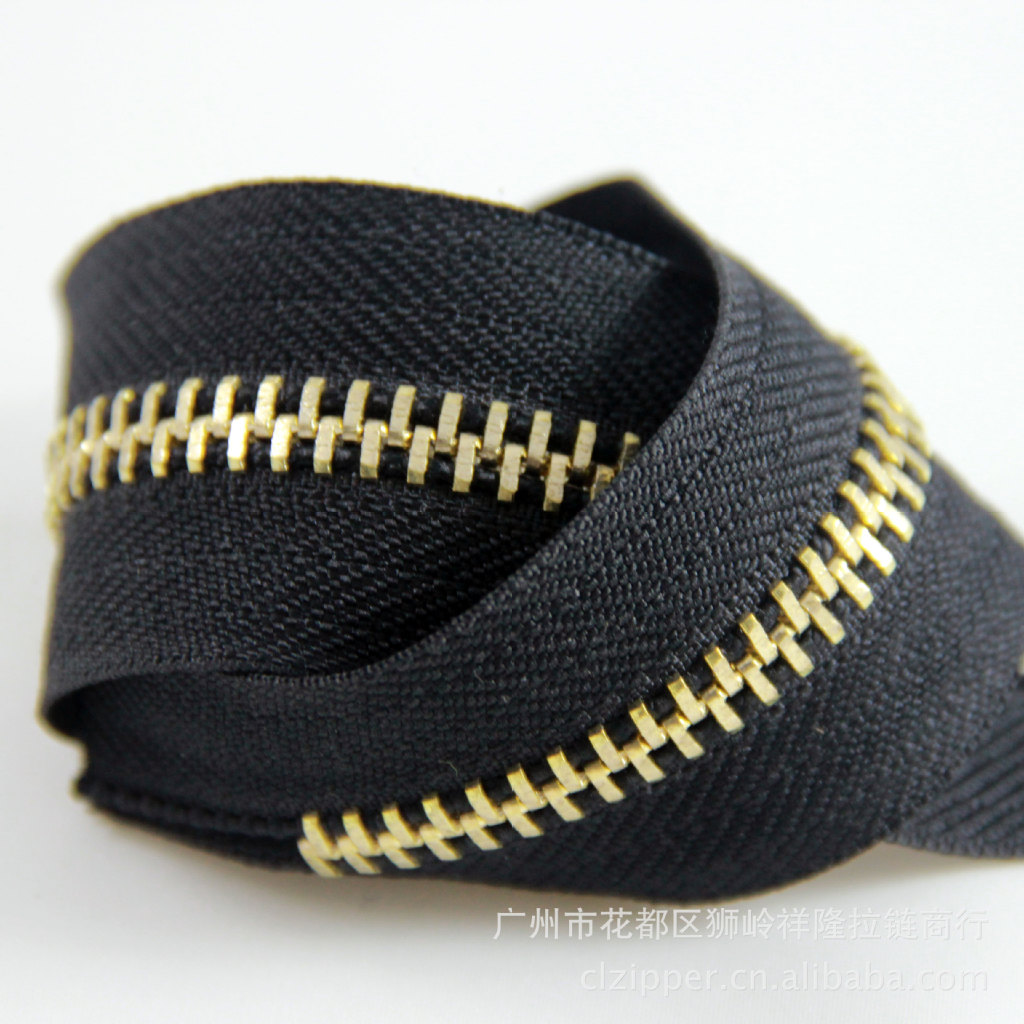 5#黄金单拉定寸码装 5号黄金色金属码装拉链批发 多色供应