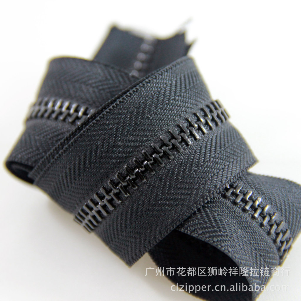 5#亮光黑铝码装拉链 5号服装箱包单拉拉链批发 多色供应