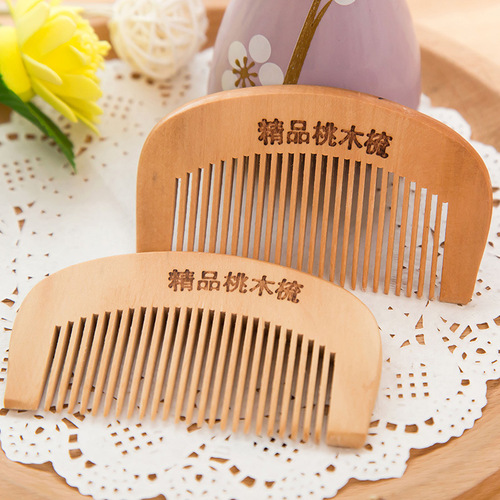 1818 factory direct sales thickened mahogany comb fine tooth comb massage anti-static fine round tooth wood comb wholesale T