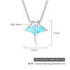 Linhefang Jewelry Ocean Series Japanese artificial Australian Opal Whale necklace 925 silver NE102099