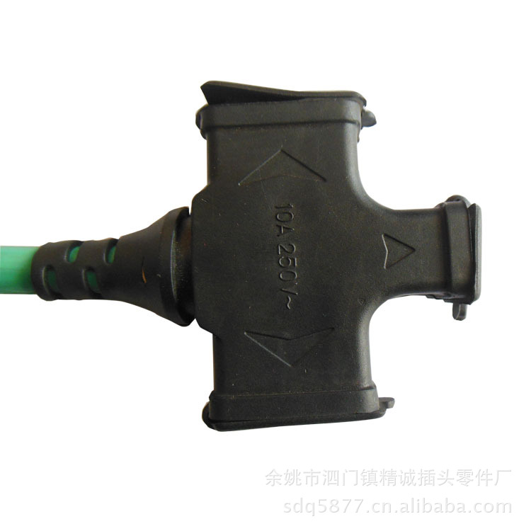 十字型转换插座 伸缩卷线器线 十字型延长线