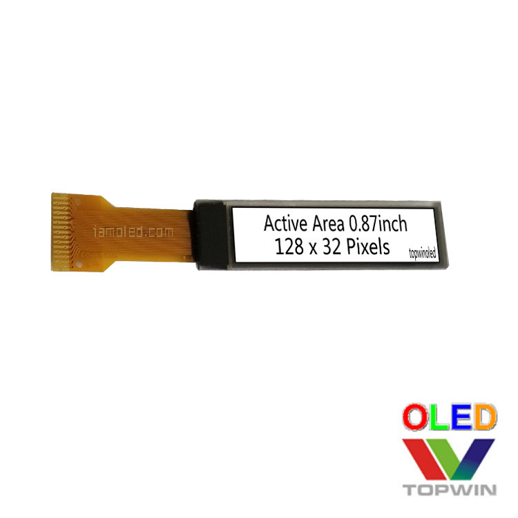 0.87英寸白光oled液晶显示冷光2832TSWUG01升压拓微topwin小尺寸