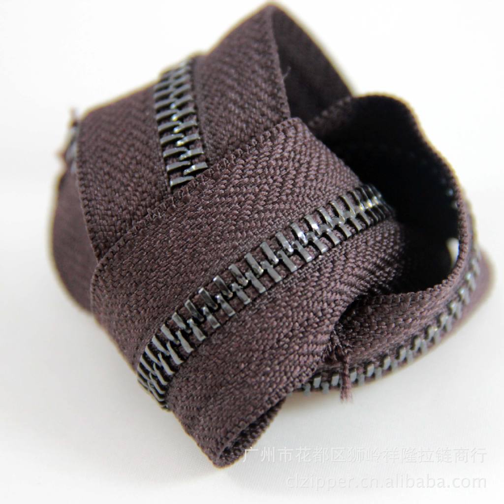 5#锖色Y牙双拉金属码装拉链 5号箱包服装手袋金属拉链批发