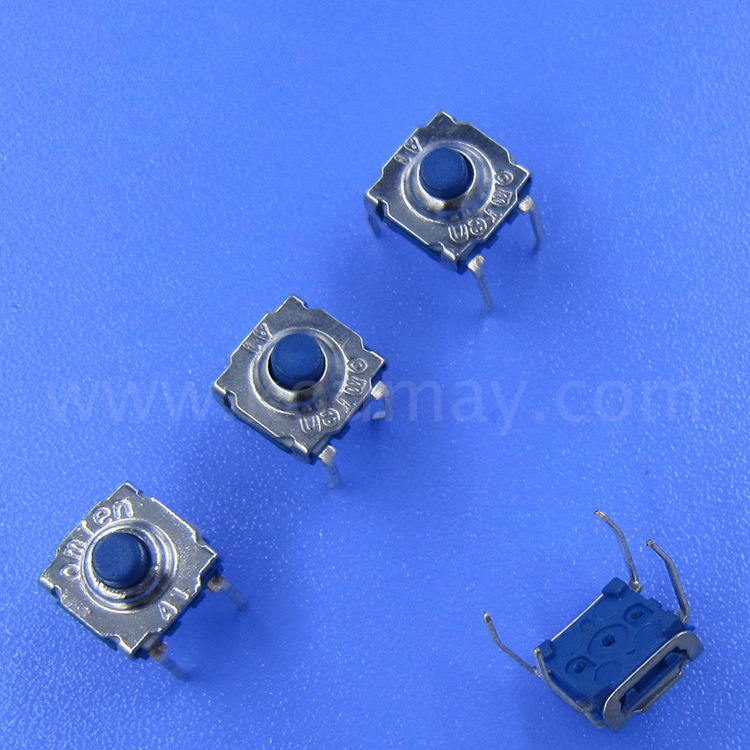 7X7mm焊线式插件按键轻触开关  4PIN脚防水按键开关