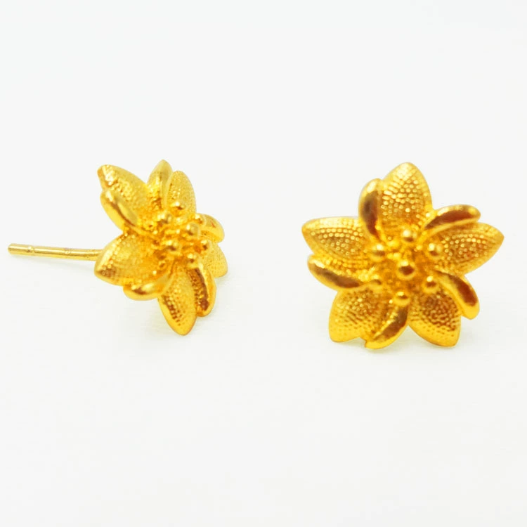 Fashionable earrings flower-shaped, cute copper accessory, internet celebrity, wholesale