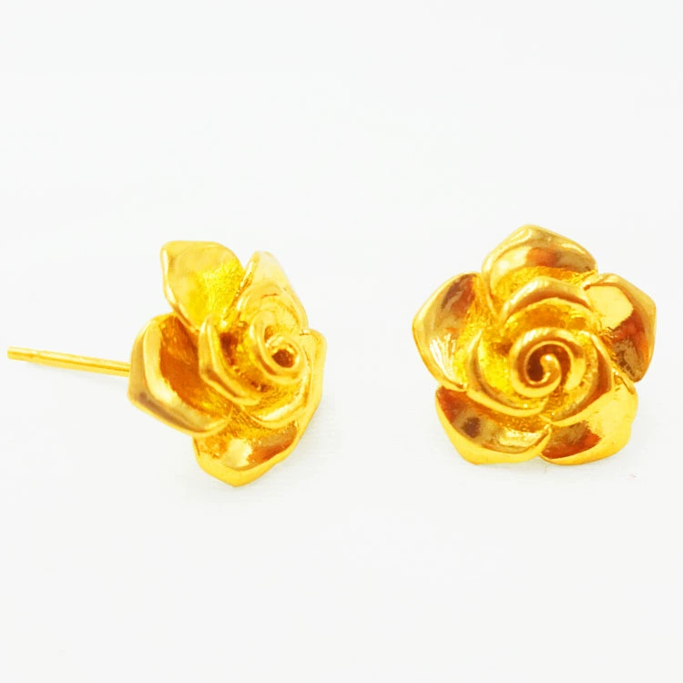 Fashionable earrings flower-shaped, cute copper accessory, internet celebrity, wholesale