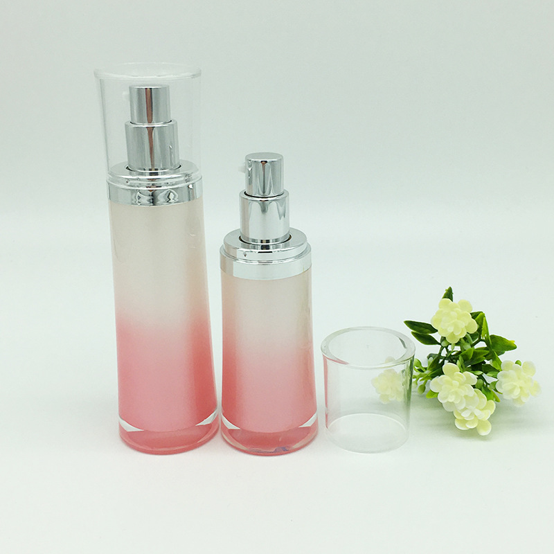 厂家供应新款腰形亚克力瓶红色高档化妆品乳液瓶15/30/50/80/120