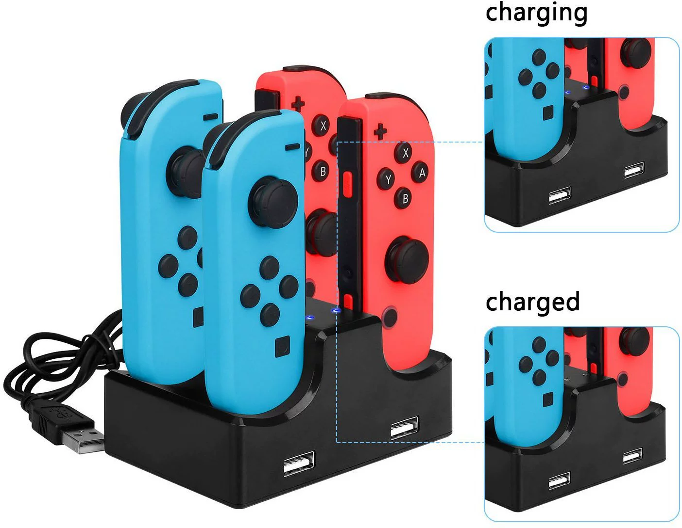 Контроллер Nintendo Switch ручка четыре зарядки Switch Joycon сиденье зарядки маленькая ручка сиденье зарядки 4в1