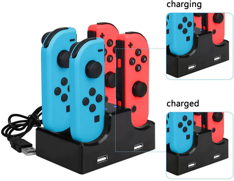Контроллер Nintendo Switch ручка четыре зарядки Switch Joycon сиденье зарядки маленькая ручка сиденье зарядки 4в1