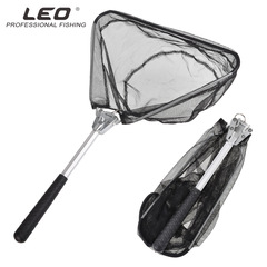 27972 LEO/LEO [aluminum alloy natural color triangle mini fishing net] fly fishing folding hand fishing gear cross-border