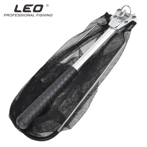 27972 LEO/LEO [aluminum alloy natural color triangle mini fishing net] fly fishing folding hand fishing gear cross-border