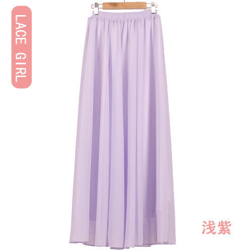 Solid color shiffon autumn long skirt