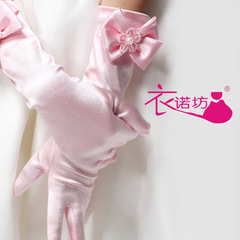 Flower Girl Wedding Gloves Children's Dress Accessories Bows Performance Yinuofang Factory Direct Sales