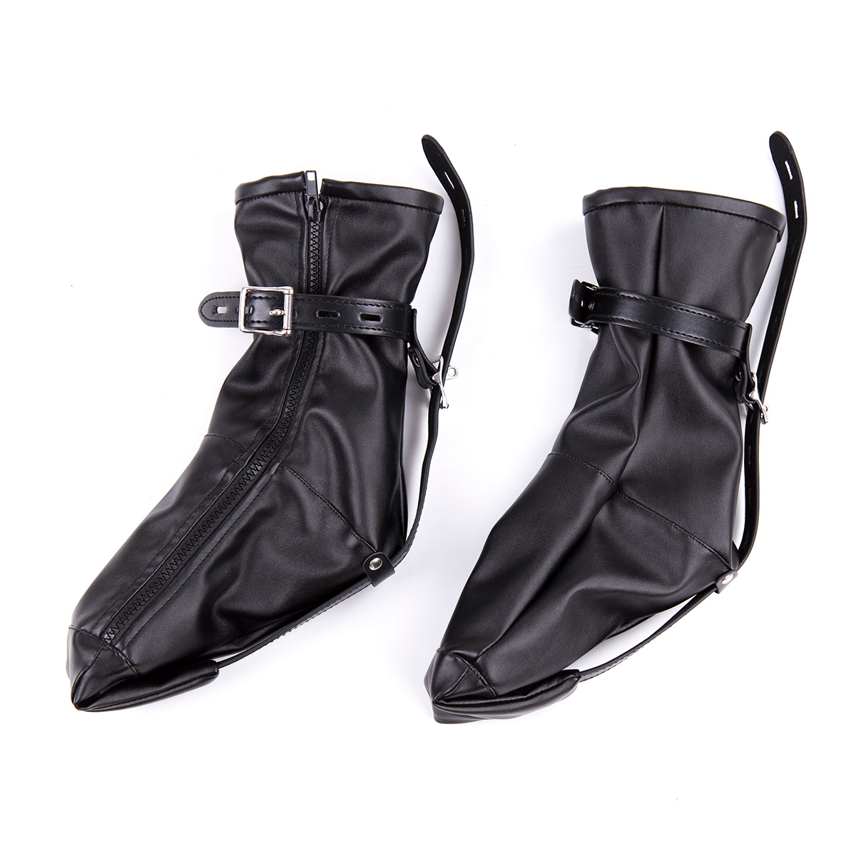 Productos de novedad para adultos, bolsas de sujeción para pies, botas de cuero para atar las piernas, grilletes de juguete, calcetines de cuero, juguetes SM.