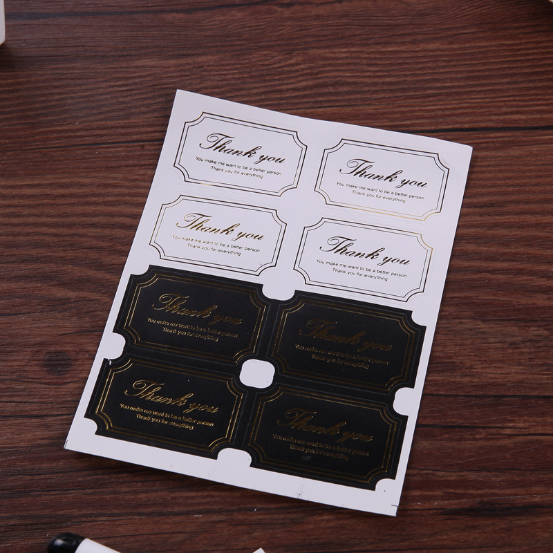 Estilo coreano creativo dorado gracias por bendición decoración etiqueta adhesiva regalo Día de San Valentín hornear Etiqueta de sellado