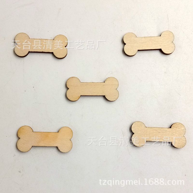 Botones de madera con forma de dibujos animados de bricolaje de hueso de perro 100/50 pcs en un paquete