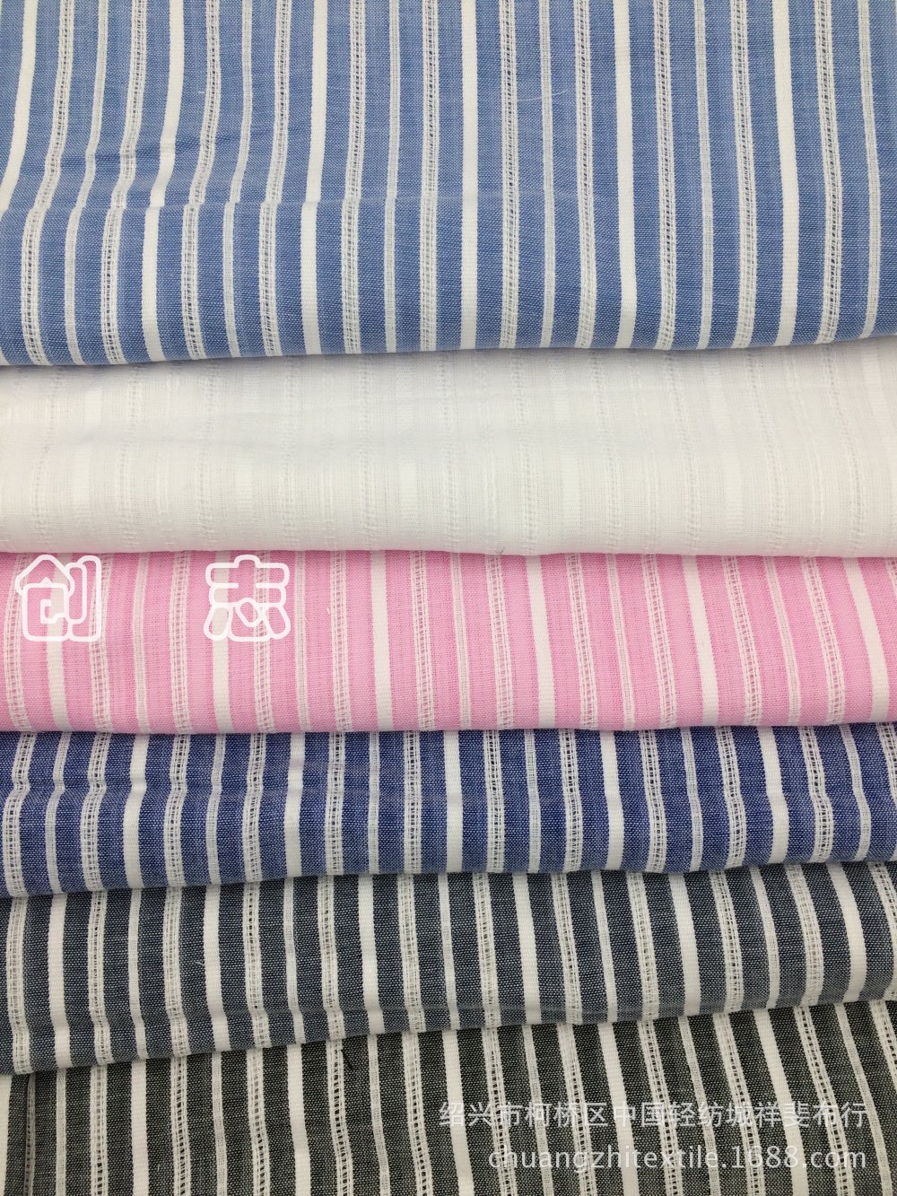 色织提花绞综布料条子衬衫面料淘现货面料女装面料轻纺城