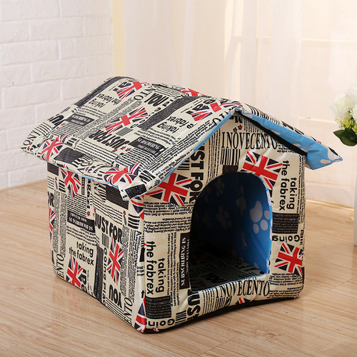 Pet-friendly, Waterproof Cat House for Outdoor Use: Foldable, Easy-to-Wash, Warm Villa-Style Tent—Perfect for Dogs All Year Round