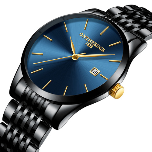Ultra Thin Men's Stainless Steel Strap Quartz Men's Watch Calendar Waterproof Watch Wholesale Watch Watch Men's Factory Direct Sales