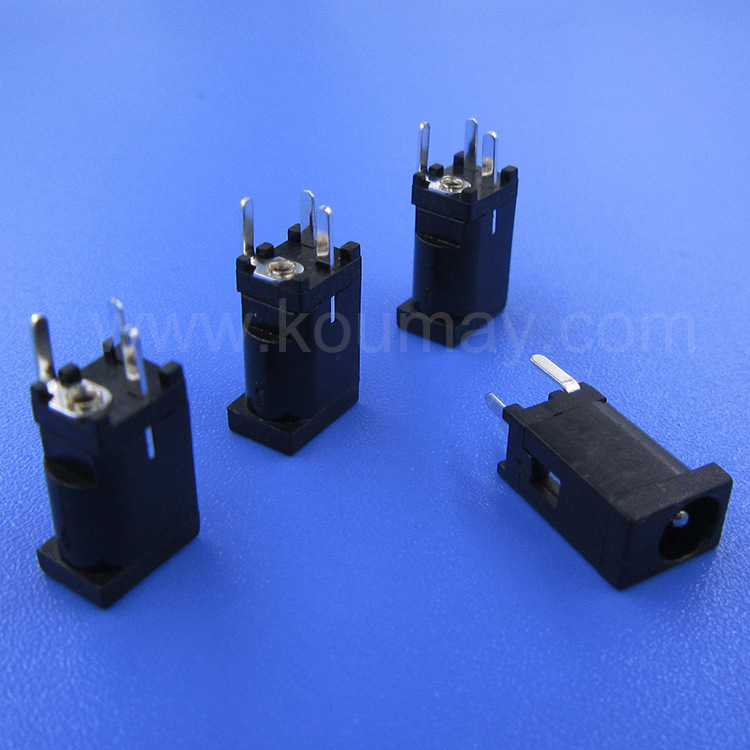 消防应急灯充DC电源插座DC-002F 内芯为1.3/180度3脚直插