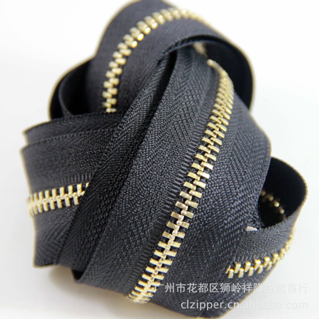 4#浅金Y牙金属铜码装拉链单拉 4号服饰箱包金属拉链批发