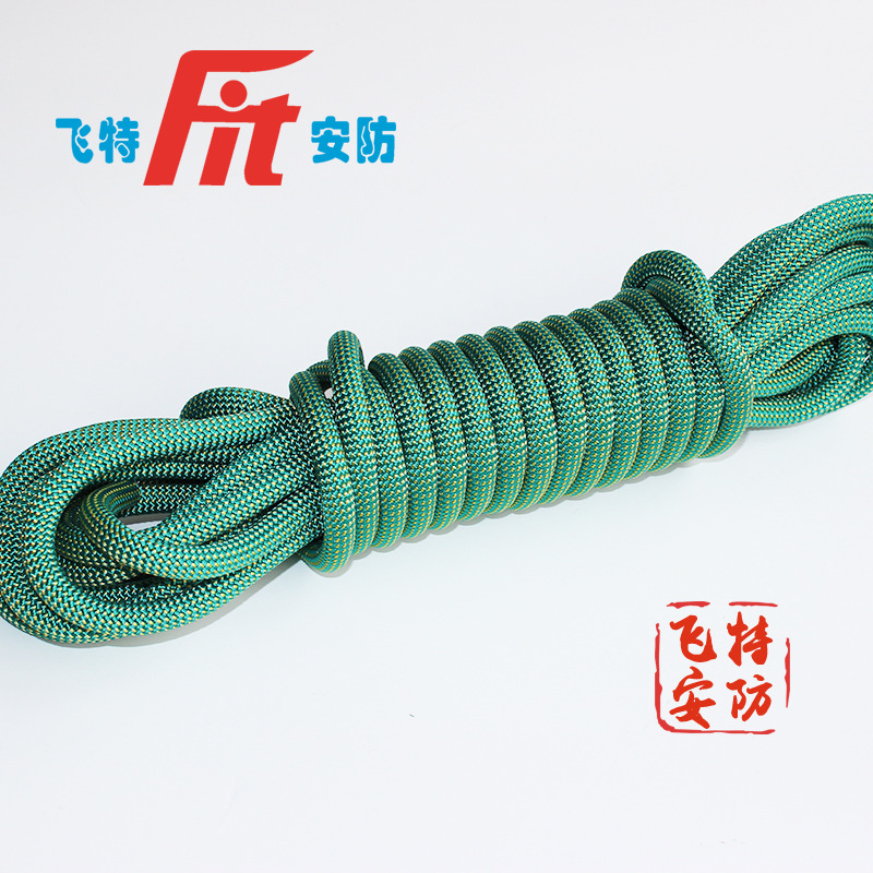 12mm军绿色/黑色尼龙编织登山绳 攀岩绳攀爬绳 EN892动力绳
