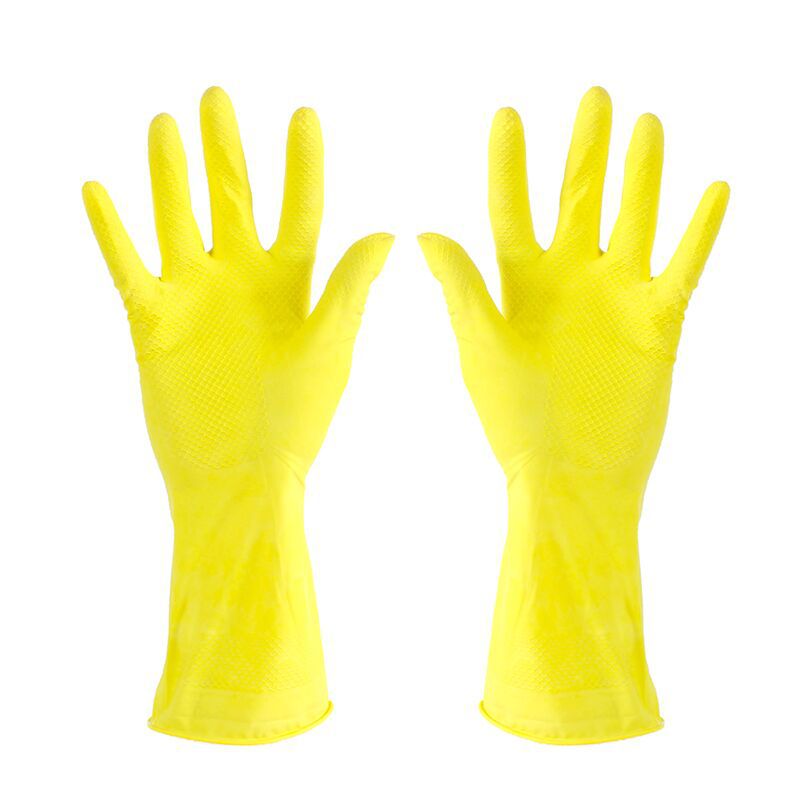 Limpieza del hogar guantes de goma látex hogar Cocina Lavandería plato cepillo impermeable durable guantes de cuero fino