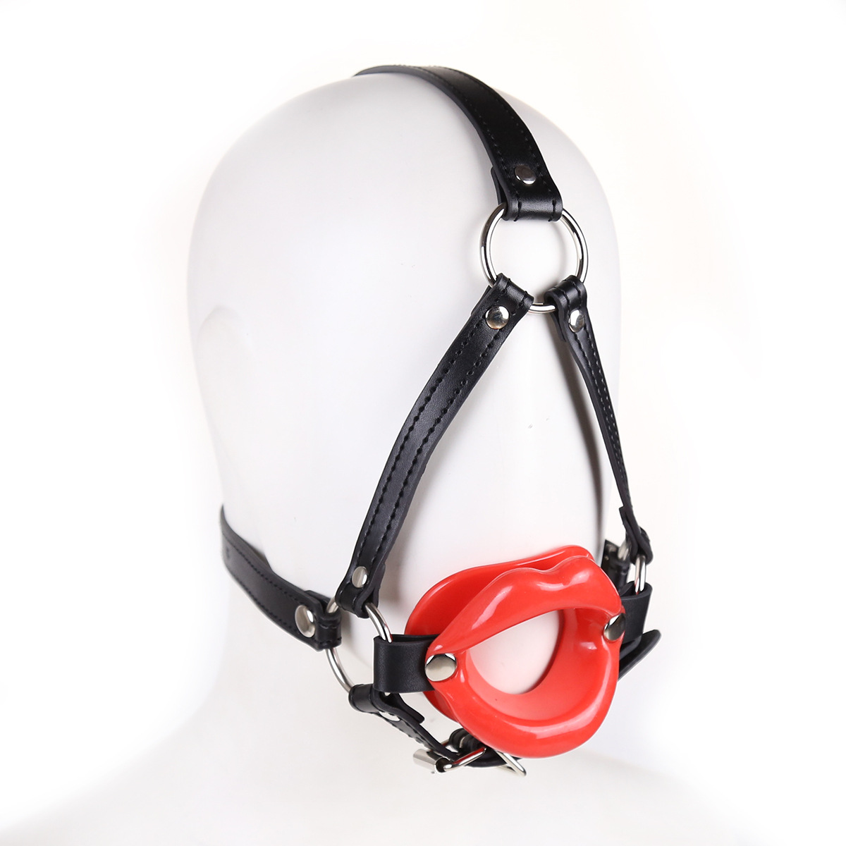 Mordaza en forma de arnés de caballo, restricción bucal erótica de agua bendita, mordaza de cuero para juegos sexuales, bola bucal para mujeres, abridor de boca. image 1
