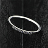 Shiny trend fashionable platinum wedding ring stainless steel suitable for men and women, Korean style, micro incrustation