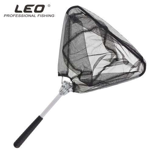 27972 LEO/LEO [aluminum alloy natural color triangle mini fishing net] fly fishing folding hand fishing gear cross-border