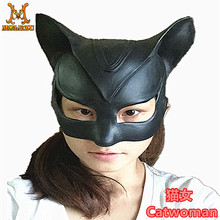万圣节性感黑色猫妖头套蝙蝠侠面罩半脸猫女面具cosplay情趣搞怪