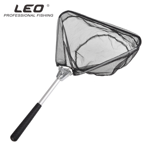 27972 LEO/LEO [aluminum alloy natural color triangle mini fishing net] fly fishing folding hand fishing gear cross-border