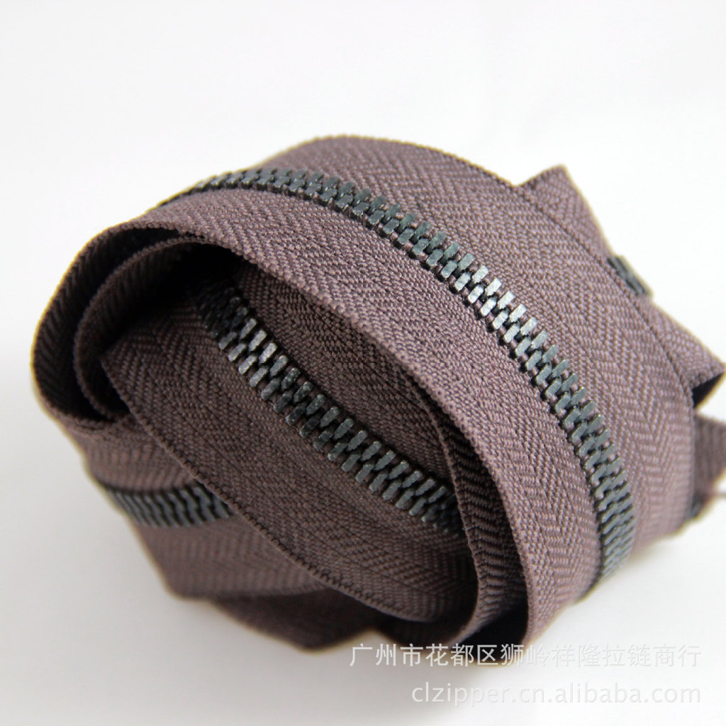 5#锖色双点双拉金属码装拉链 5号金属箱包拉链批发