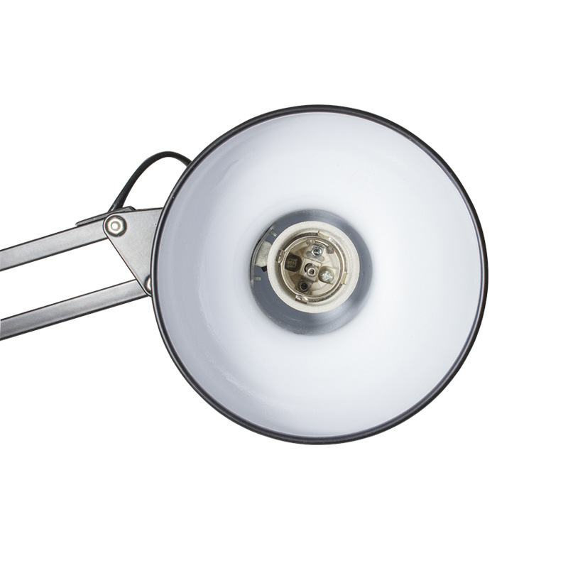 Una lámpara de escritorio LED de brazo largo de estilo americano de oficina de trabajo de estudio de escritorio de lectura de computadora lámpara de escritorio de hierro forjado