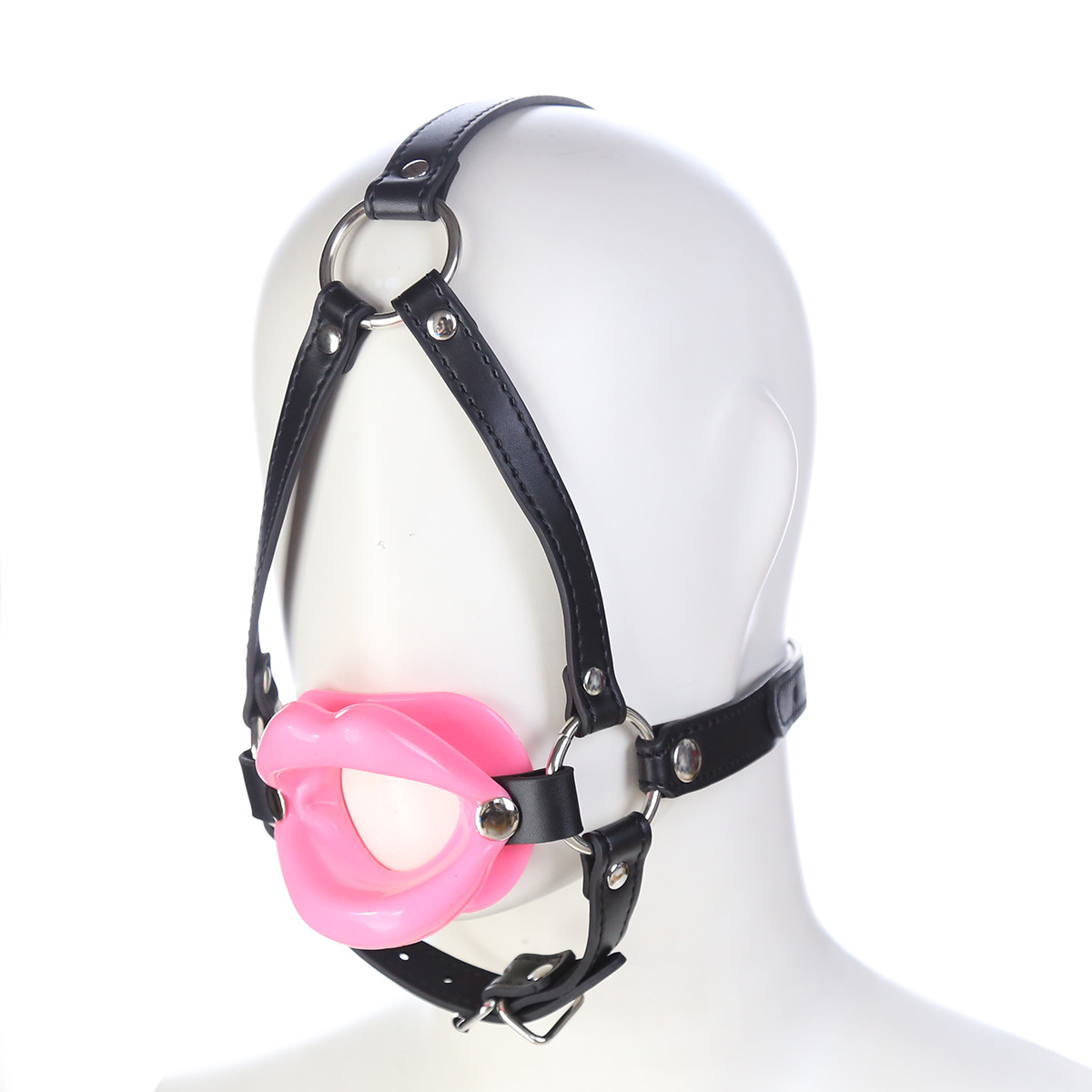 Mordaza en forma de arnés de caballo, restricción bucal erótica de agua bendita, mordaza de cuero para juegos sexuales, bola bucal para mujeres, abridor de boca. image 4