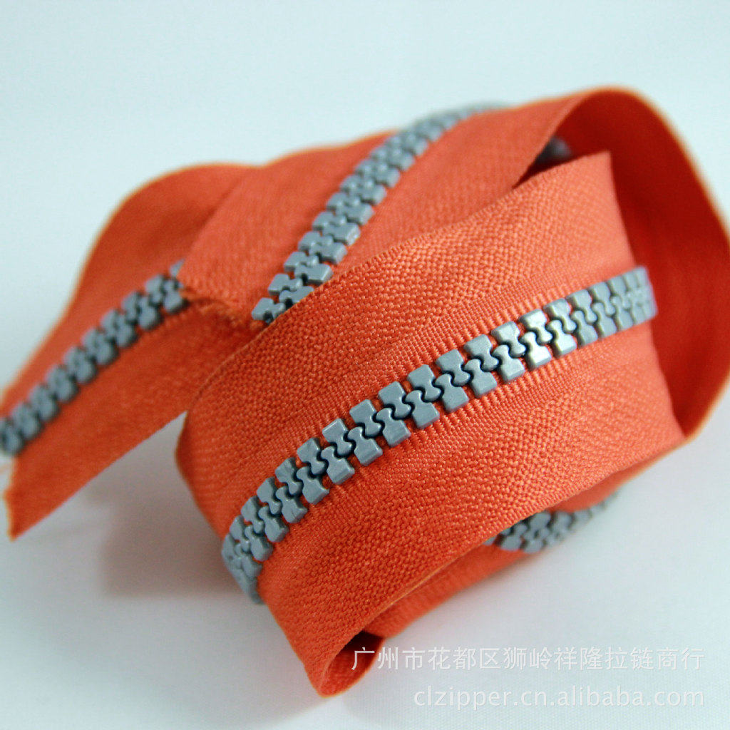 5#银齿树脂杂色码装拉链 5号橙色树脂服饰拉链批发 多色供应
