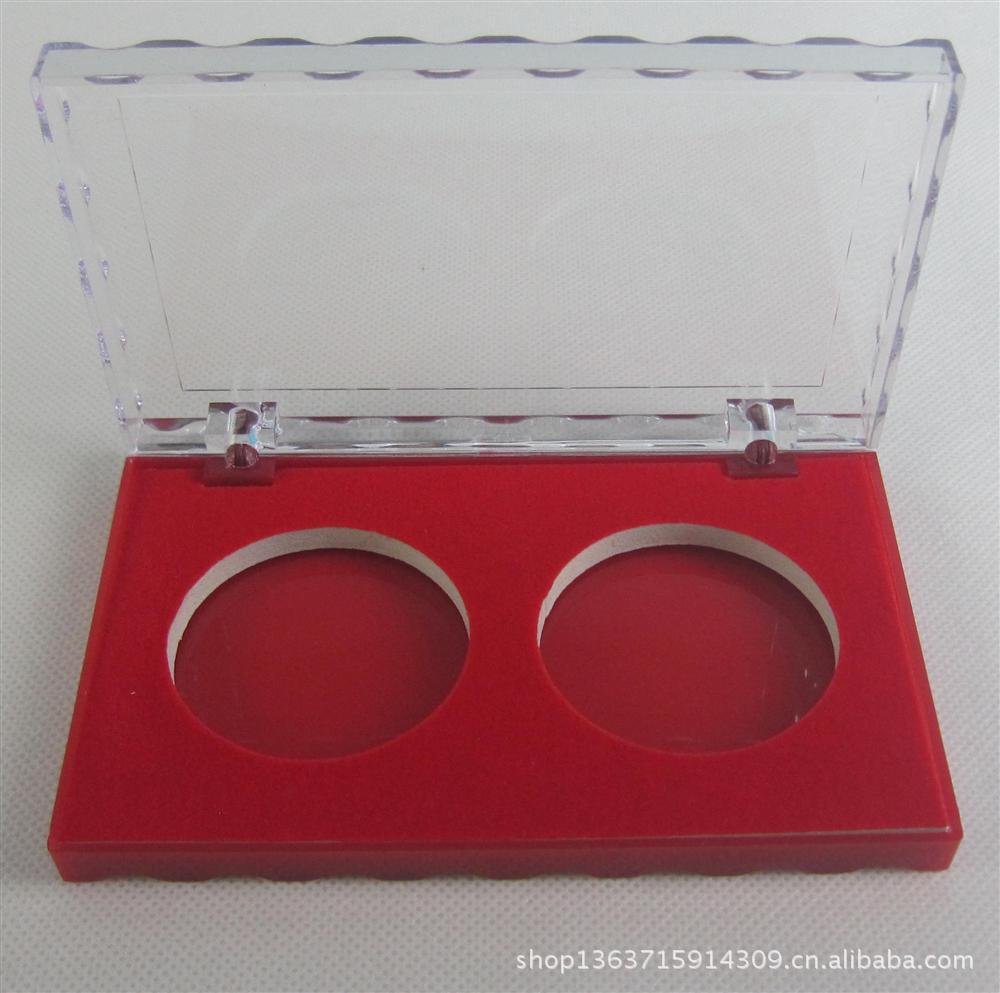 现货批发双枚纪念币塑料包装盒 徽章银币硬币纪念章礼品盒定制