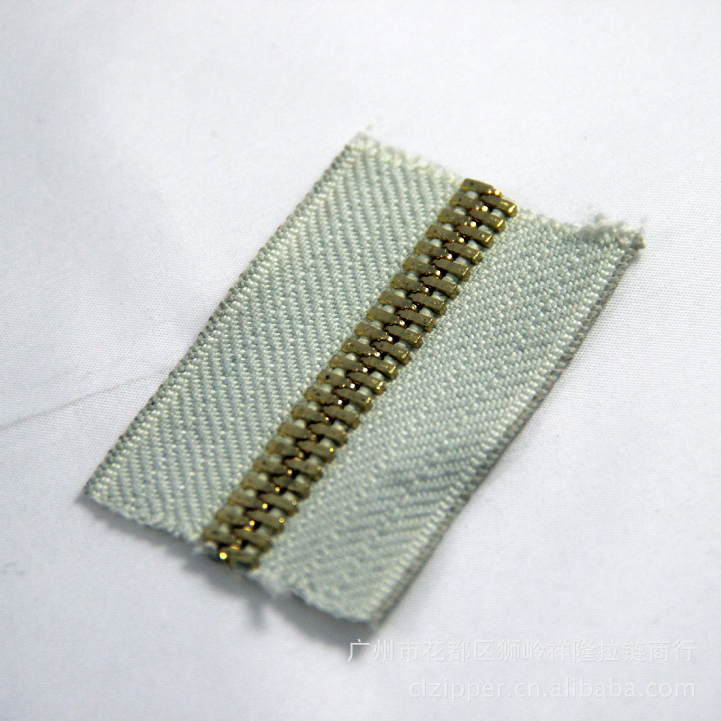 8#浅金双点双拉码装拉链 8号白色铜金属拉链
