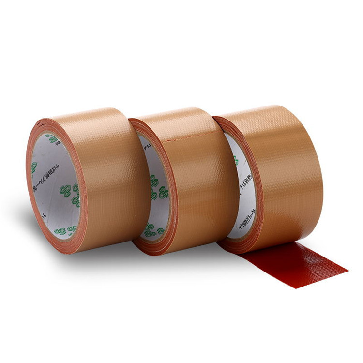 单面布基胶带 防水高粘地毯胶带装饰红胶单面布基胶带棕色红胶