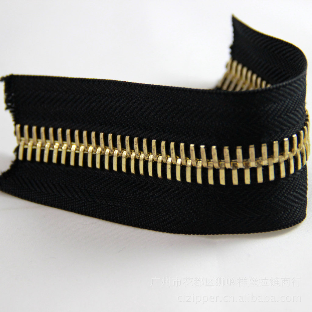 10#浅金磨光单拉金属铜码装拉链 优质拉链厂家 大量供应