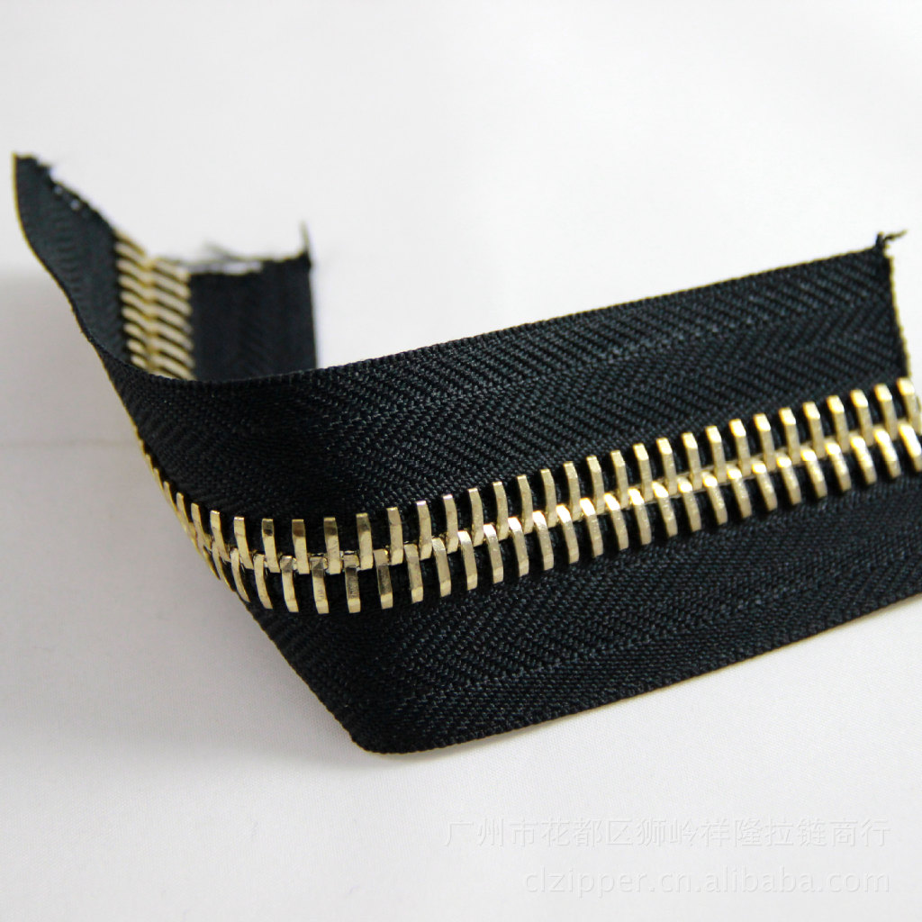 12#浅金普通单拉码装拉链 金属拉链批发 多色供应