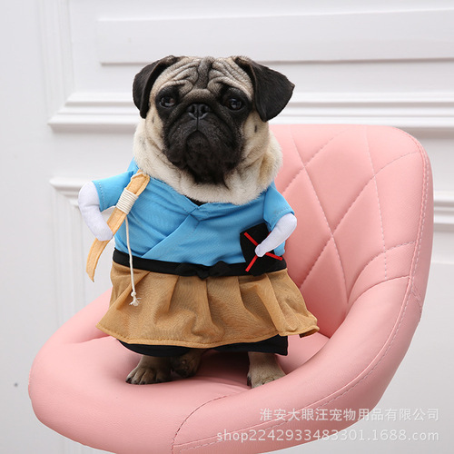 狗狗搞怪衣服 巴哥斗牛直立装 英短搞笑娱乐服 比熊站立装