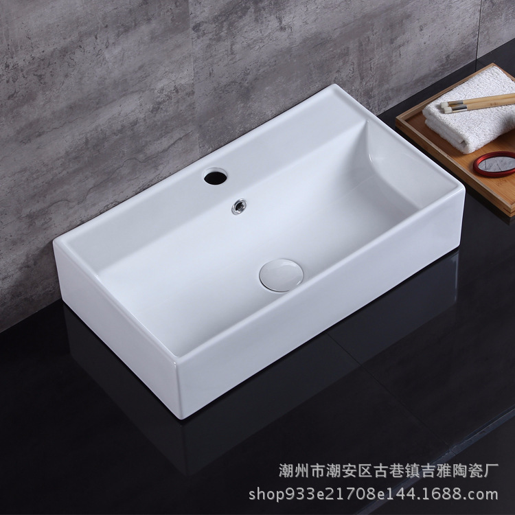 Baño al por mayor lavabo de cerámica blanca mesa de arte lavabo 5855 baño Mesa de la habitación cuenca sola cuenca