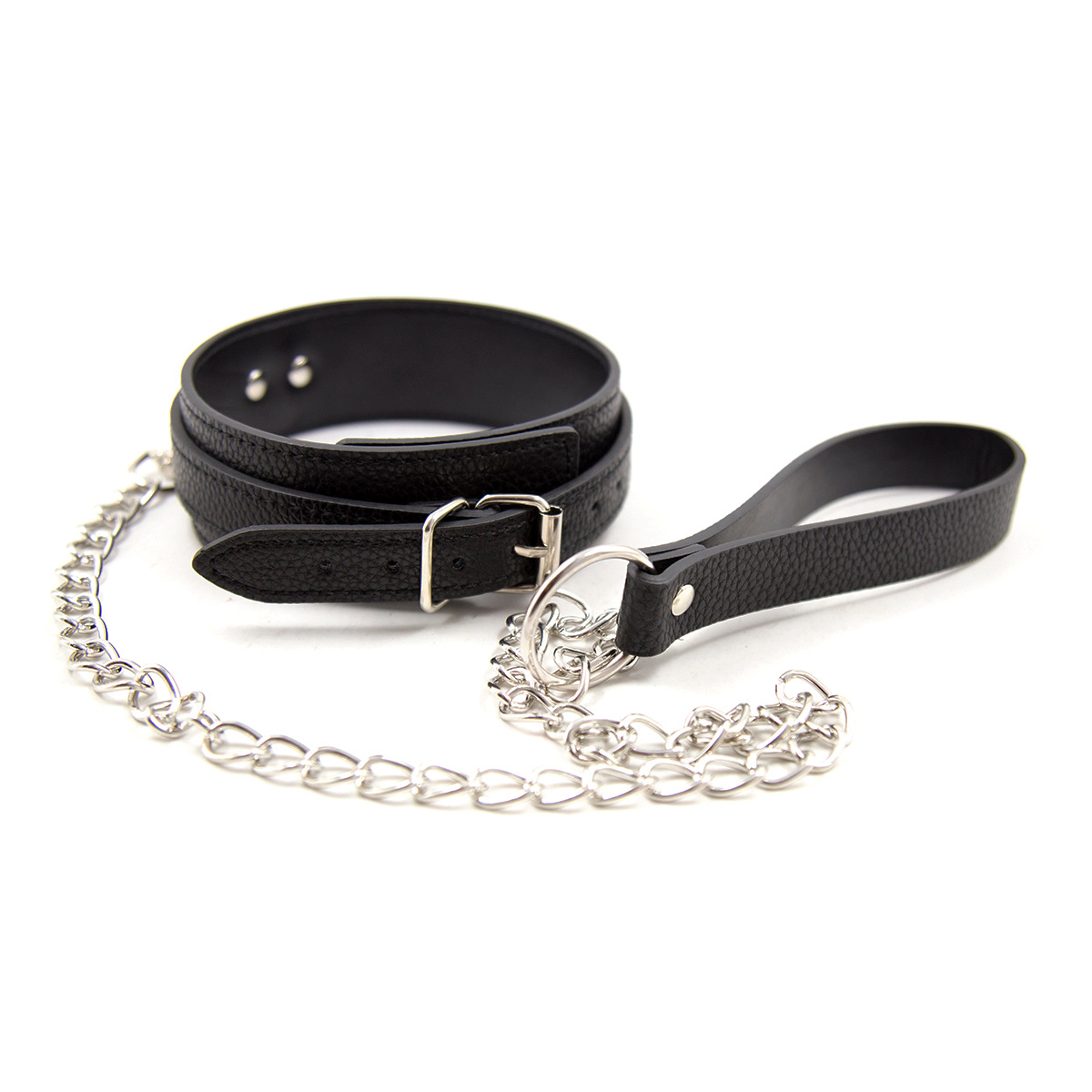 Tienda de fábrica juguetes sexuales cuello de cuero vinculante cadena de hierro pareja juguetes cuello cubierta de la cadena de hierro hebilla coqueteo Juguetes